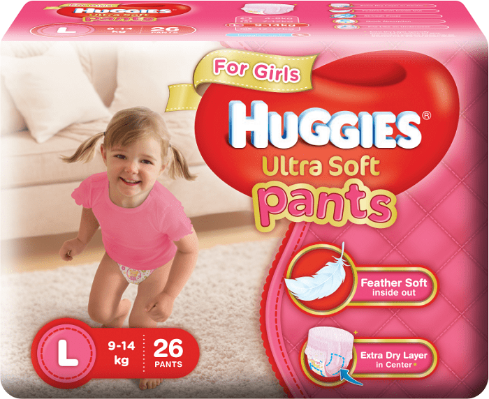 Huggies Ultra soft pants Girl Packshot